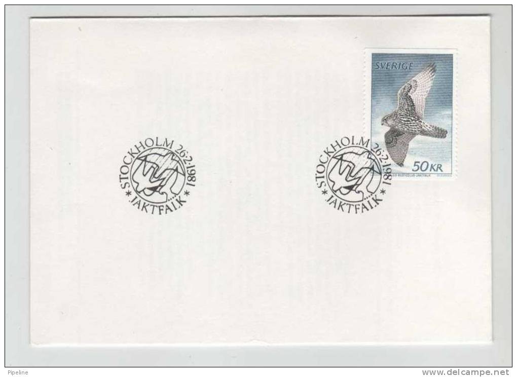 Sweden FDC BIRD GERFALCON High Valued 50 Kroner - FDC