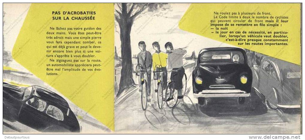 Ce que doit savoir le jeune cycliste ( vélo ) INS Prévention Routière 1958 préface Louison BOBET + belles illustrations