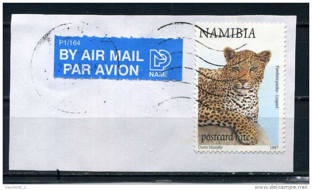 LEOPARD  Sur Fragment  . Cachet Rond    (670) - Namibia (1990- ...)