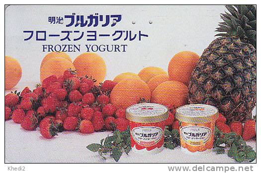 Télécarte Japon - Yaourt Aux Fruits Ananas Fraise Orange - Frozen Yogurt Japan Phonecard - Obst Joghurt TK - 32 - Alimentation