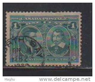 Canada 1908 Used, 1c Blue-green - Used Stamps