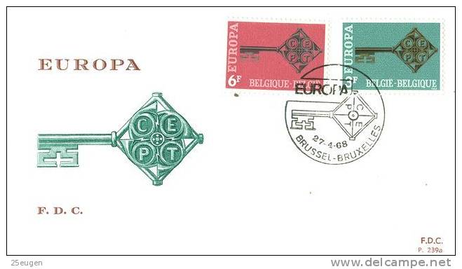 BELGIUM  1968  EUROPA CEPT FDC - 1968