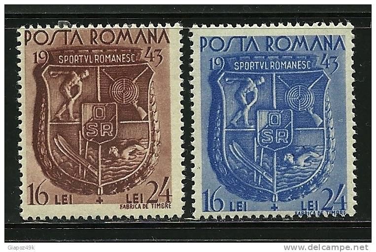 ● ROMANIA 1943 - SPORT - N. 737 / 38 * Serie Completa - Cat. ? € - Lotto N. 1346 - Neufs