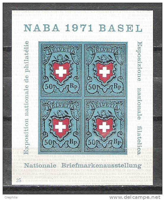 Suisse - Blocs & Feuillets - 1971 - Y&T Bloc 21 - Neuf ** - Blocs & Feuillets