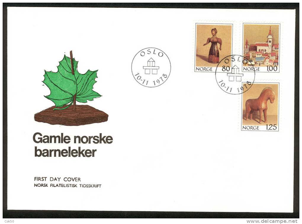 NORWAY FDC 1978 «Wooden Toys». Perfect, Cacheted Unadressed Cover - FDC