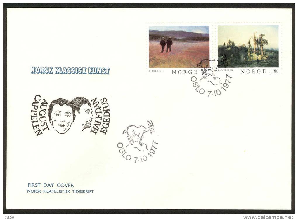NORWAY FDC 1977 «Paintings». Perfect, Cacheted Unadressed Cover - FDC