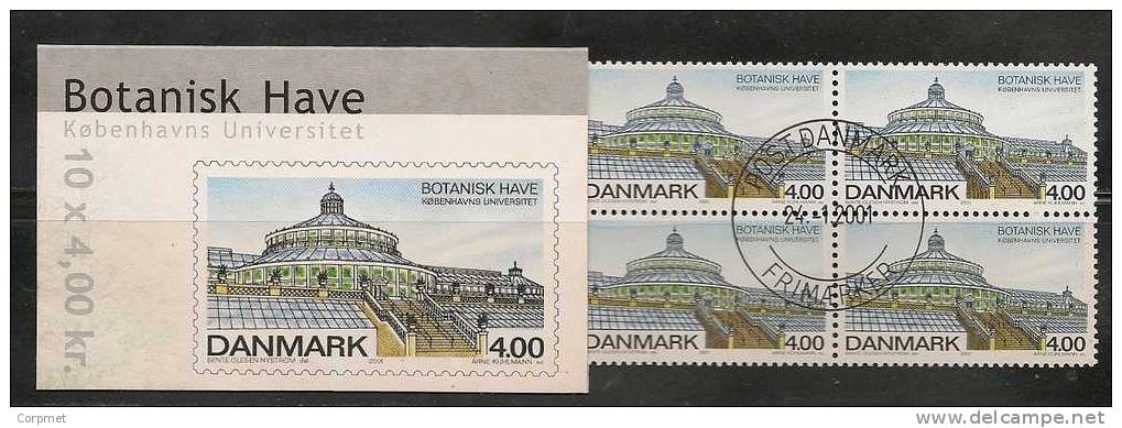 DENMARK -VF 2002 CANCELLED With First Day  JARDINS BOTANIQUES Complete CARNET - Yvert # C1270 - 10 Stamps - Carnets