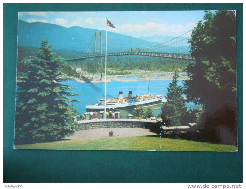 Vancouver BC Lions Gate Bridge C.P.R. Steamer Sailing For Vixtoria And Seattle (bateau à Vapeur) - Vancouver