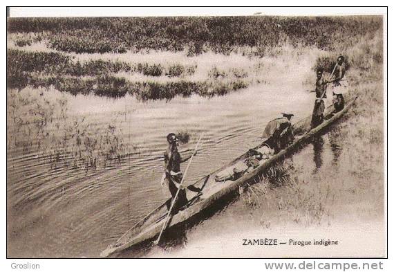 ZAMBEZE PIROGUE INDIGENE (BEAU PLAN ANIME) - Zambie