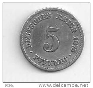 PIECE DE 5 PFENNIG D'ALLEMAGNE DE 1875 C - 5 Pfennig