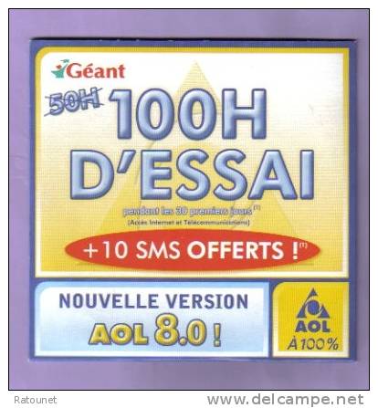 Kit  AOL 100 H   - 2003 Géant - Kit De Conección A Internet