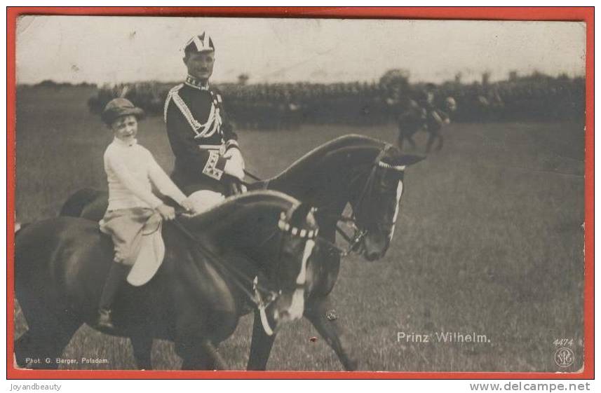 E468, Prinz Wilhelm , 4474, Prince Wilhelm, Horse, Pferd, Circulée 1913 Berlin, Trou Punaise - Familias Reales