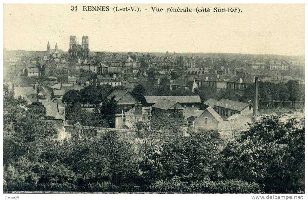 35 - RENNES - Vue Générale, Côté Sud Est - Rennes