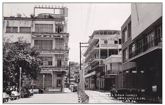 RP, Vista Parcial Calle Juarez Y Palacio, Hotel Miramar, Manzanillo, Colina, Mexico, PU-1957 - Mexiko