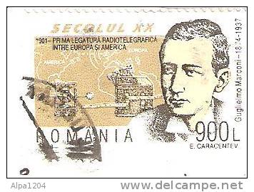 TIMBRE POSTA ROMANIA "GUGLIELMO MARCONI" 900 L. OBLITERE - Collections
