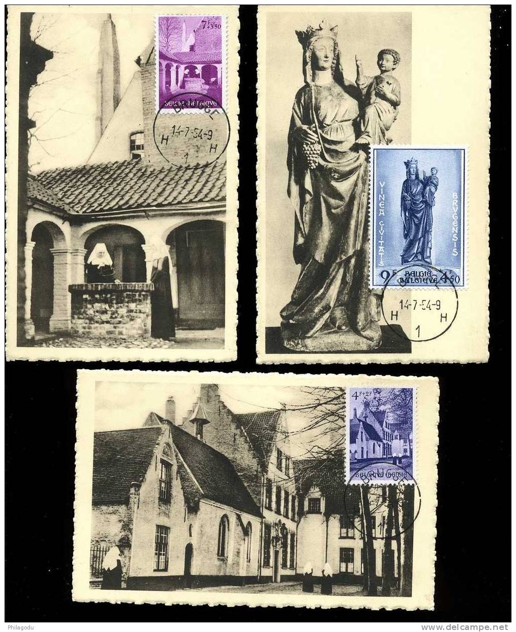 Béguinage De Brugge Sur 6 Jolies Cartes Maximum De 1954 - 1951-1960