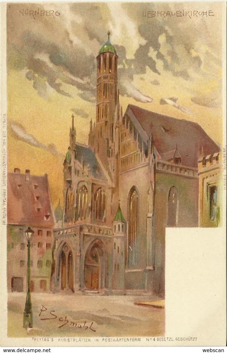 AK Nürnberg Frauenkirche Schmohl Farblitho ~1900 #02 - Schmohl, P.
