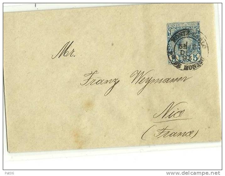 Principauté De Monaco « MONTE-CARLO »  Tarif  Imprimé à 5c. - Postal Stationery