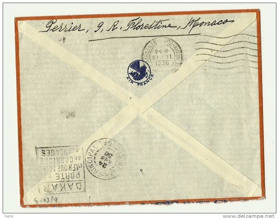 Principauté De Monaco « MONTE-CARLO »  Tarif PA « Colonies Fses - SENAGAL » à 2F.50 - Postmarks