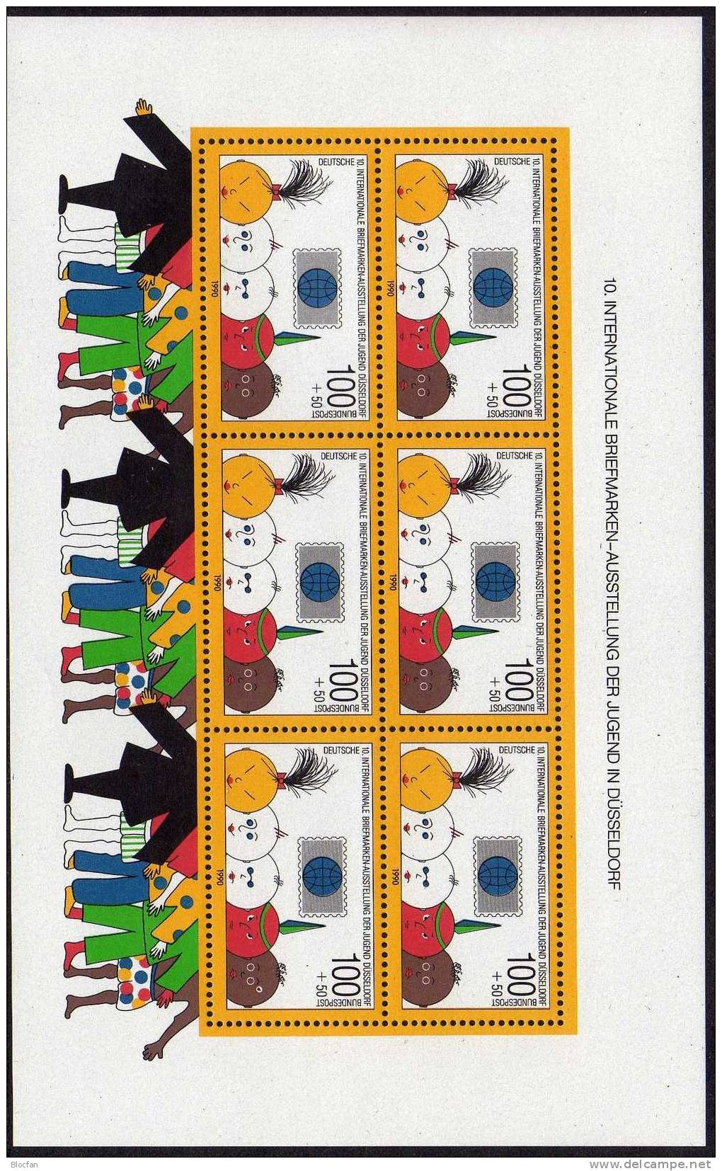 Kinder-Köpfe Der Welt 1990 BRD Block 21 ** 22€ Jugend-Ausstellung Philatic Bloc Childrens And Youth Sheet From Germany - Muñecas