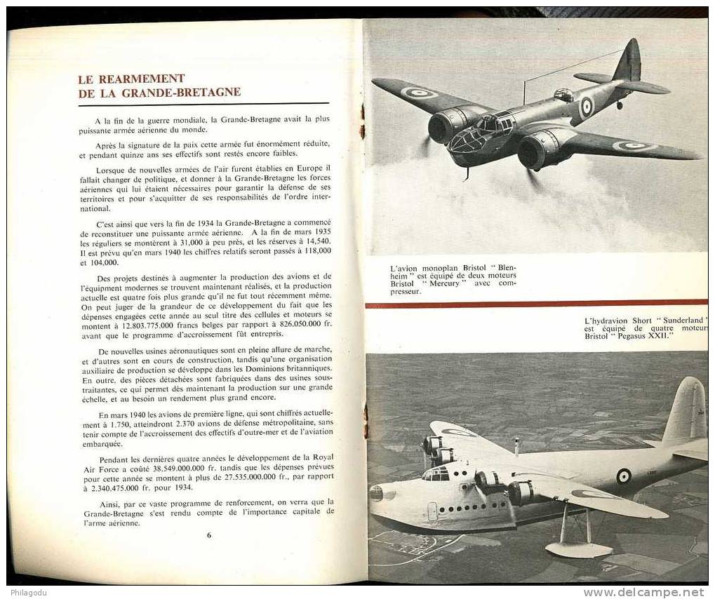 Exposition ROYAL AIR FORCE   BRUSSELS JULY 1939  Aircrafts - Documents Historiques