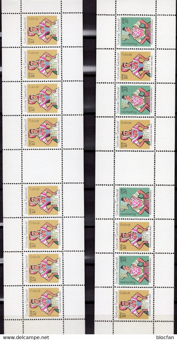 Tanztrachten 1971 DDR 1723/4 Plus MHB A12/13 ** 242€ Trachten Der Sorben Für Hefte Sheetlet From Germany - Booklets
