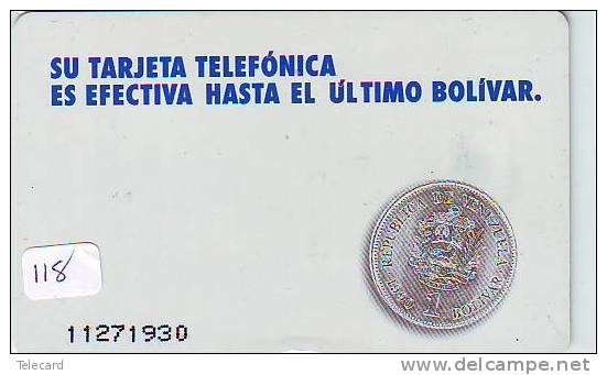 Télécarte VENEZUELA *  Pièce De Monnaie  (118 ) Money * Coin * Munten * Munzen * Geld * PHONECARD * TELEFONKARTE - Timbres & Monnaies