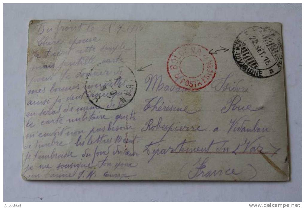 2-9-1917 GUERRE  WAR  MILITARIA FRANCHISE+ CACHET MILITAIRE +GRIFFE ITALIA  4é AUTOREPARATO V CENSURA  >CPA > VIDAUBAN - Storia Postale