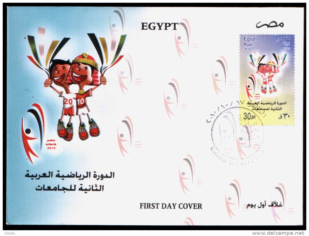 EGYPT / 2010 / 2 ND PAN-ARABIC SPORTS TOURNAMENT FOR UNIVERSITIES / FDC / VF/ 3 SCANS  . - Lettres & Documents