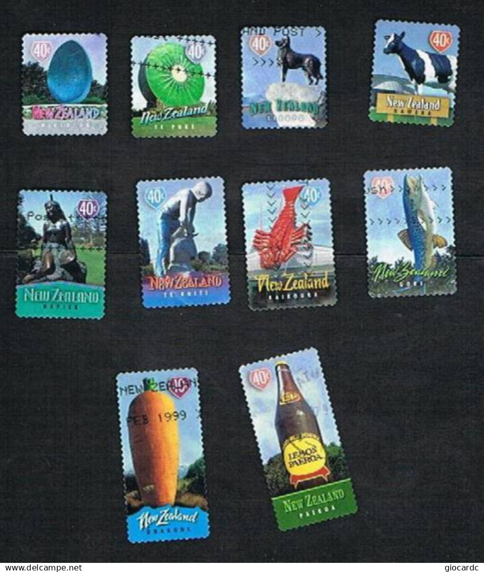 NUOVA ZELANDA (NEW ZEALAND) - SG 2196.2205 - 1998 TOWN ICONS  (COMPLET SET OF 10)   - USATI (USED)° - Gebraucht