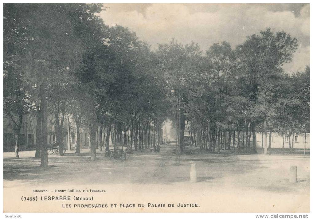 CPA (33)   LESPARRE  /  Les Promenades Et Place Du Palais De Justice - - Lesparre Medoc