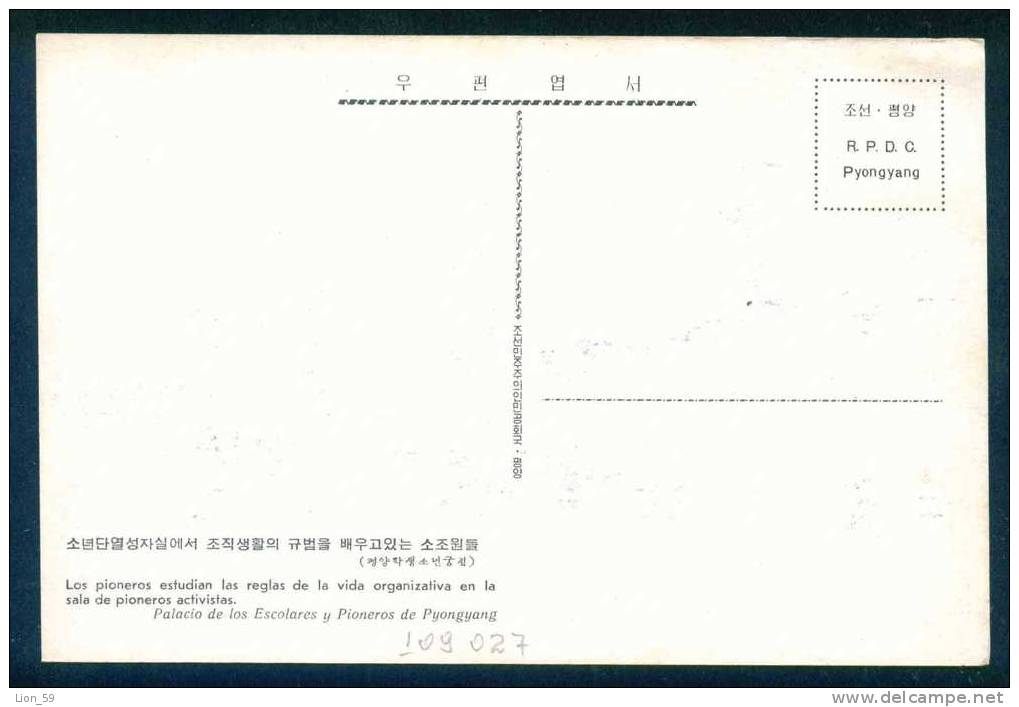 Pyongyang - Pioneer , Reporting Before The Flag - North Korea Corée Du Nord 109027 - Korea (Nord)