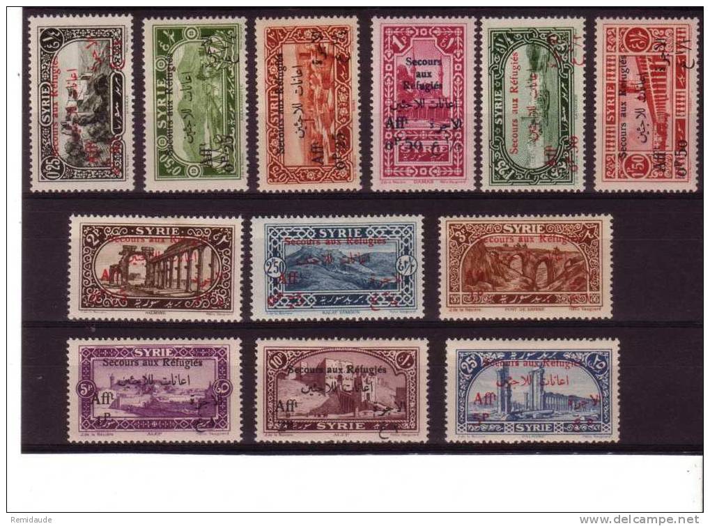 1926 - SYRIE - YVERT N°167/178  * - COTE = 48 EUROS - Neufs