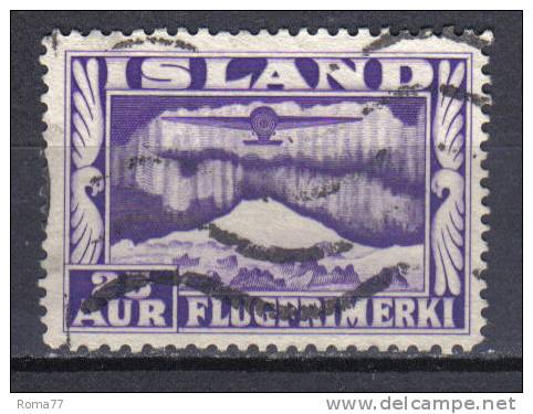 SS3304 - ISLANDA 1934 , Posta Aerea N. 17 Dent 12 1/4 X 4 - Used Stamps