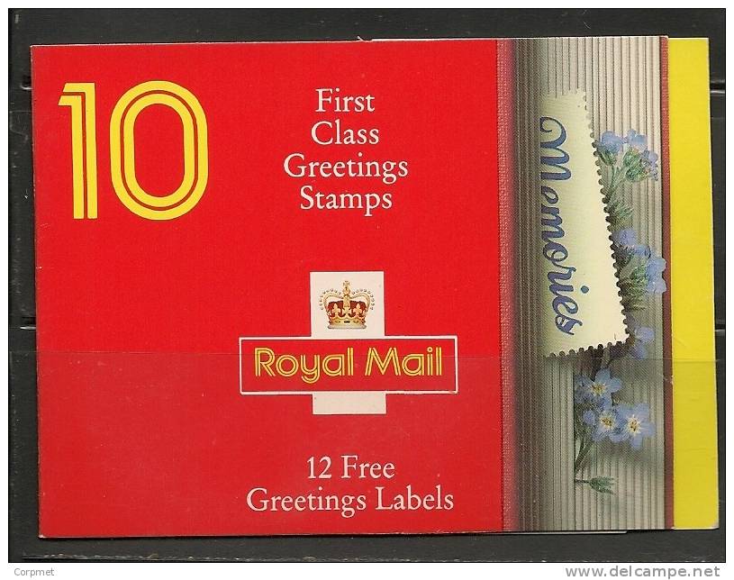 UNITED KINGDOM - VF 1992 Complete CARNET GREETINGS STAMPS MEMORIES - SG 1592a - Yvert # C1596 - 10 STAMPS + 12 LABELS - Booklets