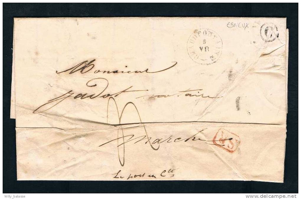 Belgique Precurseur 1843 Lettre T18 CHAUDFONTAINE + Boite C De ESNEUX - 1830-1849 (Belgica Independiente)