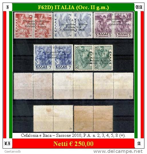 Italia-F00062D - Valori Con Timbrino Di Garanzia Del Perito Filatelico Greco "Drossos". - Cefalonia & Itaca