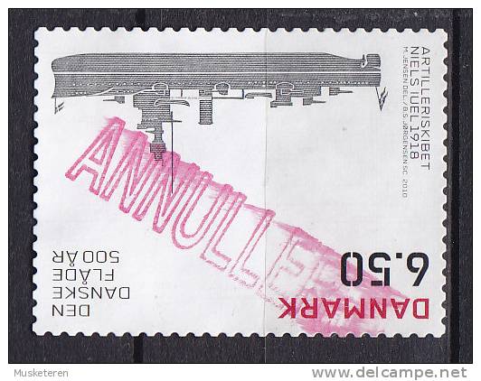 Denmark 2010 BRAND NEW  6.50 Kr Danish Navy 500 Year Anniversary Artillery Ship Niels Juel 1 ANNULLERET Cancel SCARCE !! - Oblitérés