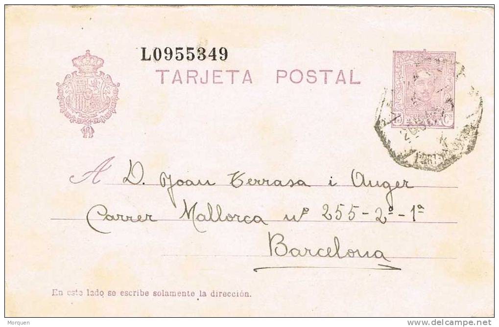 Entero Postal LA ROCA Del VALLES (Barcelona) 1927. Ambulante - 1850-1931