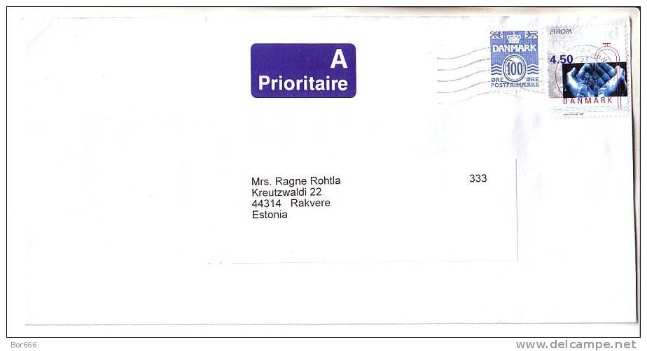 GOOD DENMARK Postal Cover To ESTONIA 2003 - Good Stamped: Europa - Briefe U. Dokumente