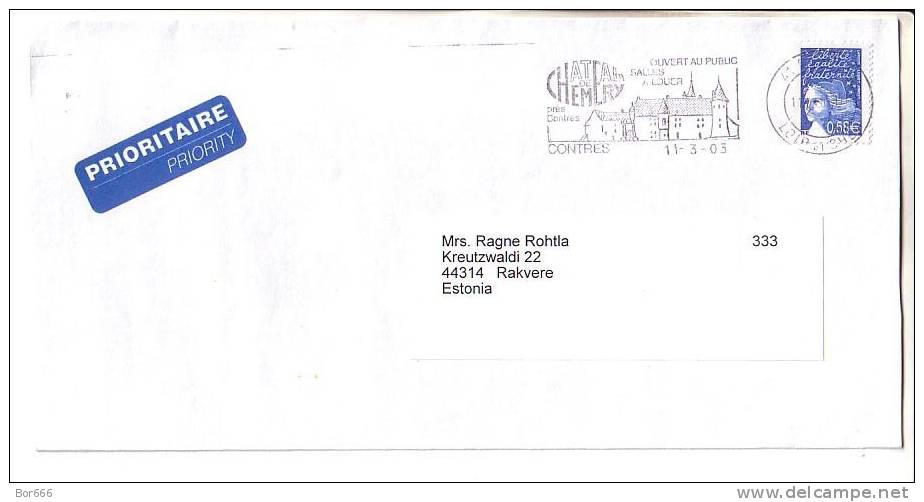 GOOD FRANCE Postal Cover To ESTONIA 2003 - Good Stamped: Marianne - Covers & Documents