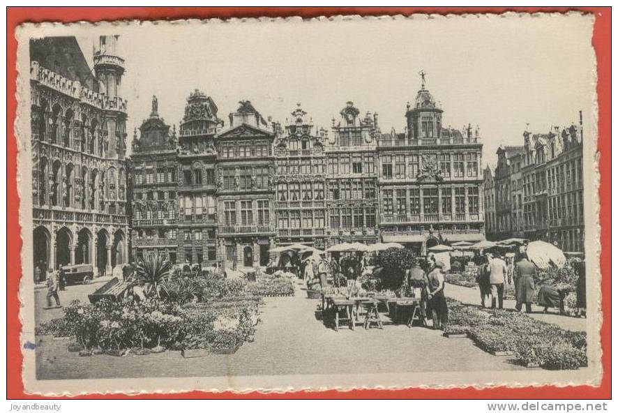 E487 , Bruxelles , Grand Place , Animée , Circulée  1950 - Marchés