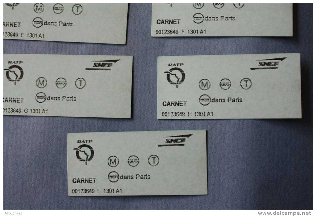 9 BILLETS TICKETS DE METRO SIMPLES NEUFS DE 2006 DE LA REGIE DES TRANSPORTS PARISIENS  ISSUS D'UN CARNET - Europe