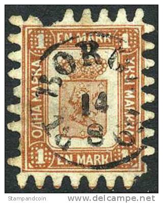 Finland #11 Used 1m Yellow Brown Of 1867 - Gebruikt