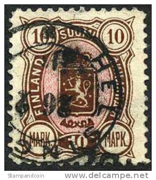 Finland #45 XF Used 10m Brown & Rose Of 1890 - Gebruikt