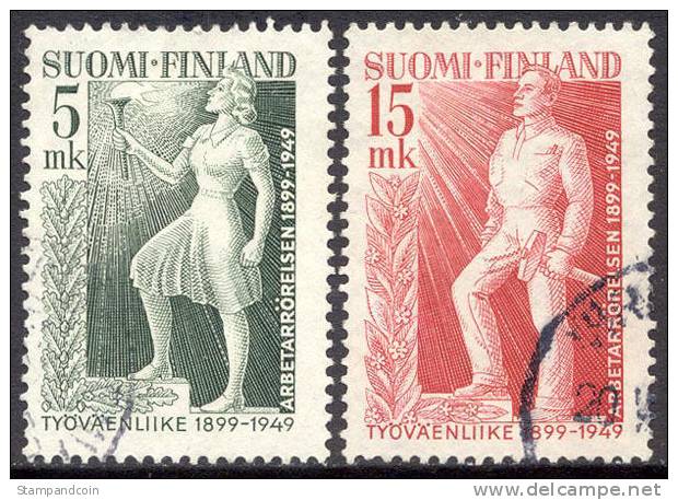 Finland #283-84 XF Used Labor Movement Set Of 1949 - Gebruikt