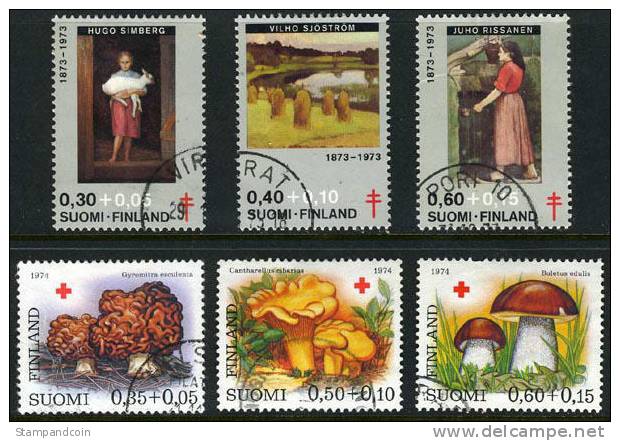 Finland B197-202 Three Used Semi-Postal Sets From 1970-72 - Used Stamps