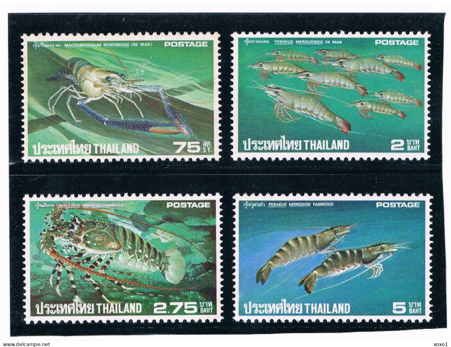 Thailand 1976 MiNr. 799 - 802 Marine Life, Crustaceans, Shrimps 4v MNH** 25,00 € - Crostacei