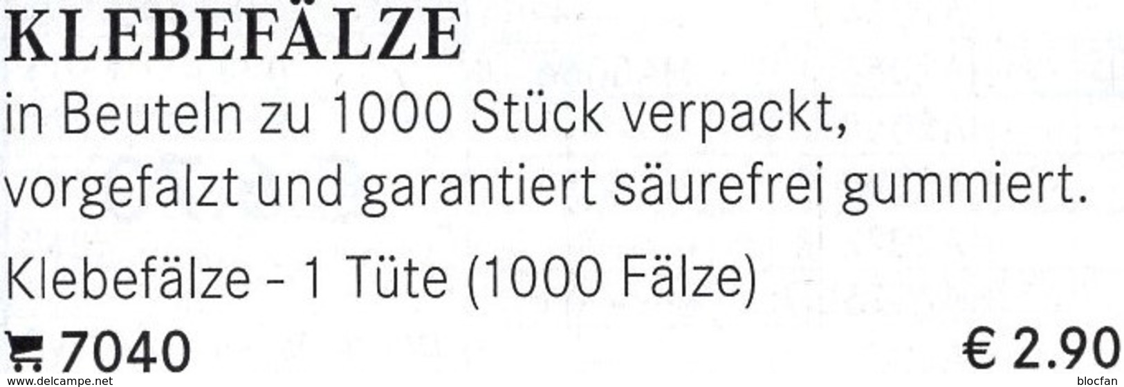 1000 Klebefalze Vorgefalzt Neu 3&euro; Gummiert Falze Für Gestempelte Brief-Marken Traditionelles Sammeln # 7040 LINDNER - Autres & Non Classés