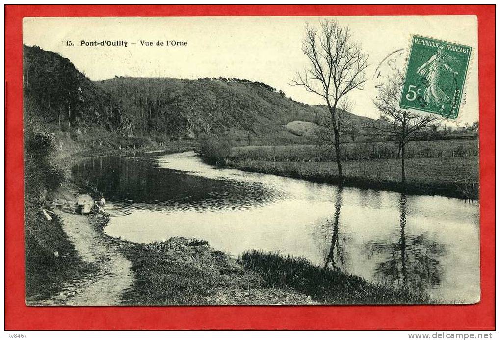 * PONT D´OUILLY-Vue De L´Orne(Laveuse à Gauche)-1910 - Pont D'Ouilly